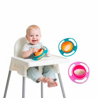 Bol Gyroscopique Anti-Renversement pour Bébé – Rotation 360° Sans BPA