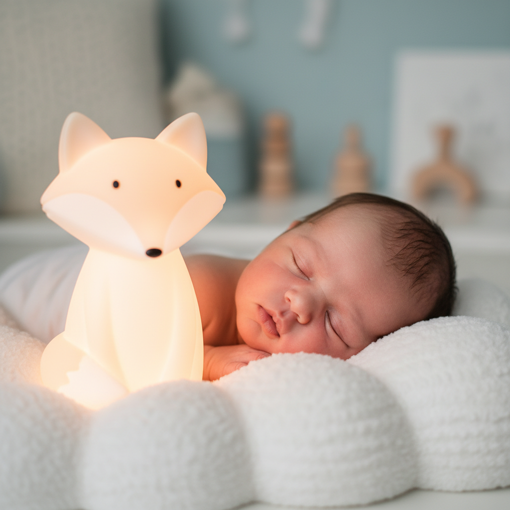 Bébé endormi veilleuse renard