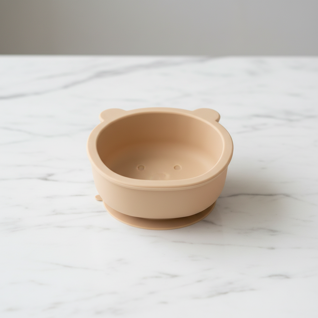 Bol Bébé en Silicone – Forme Ours Mignon | Anti-Dérapant & Sans BPA