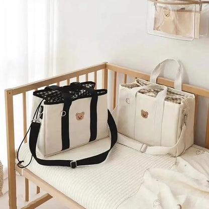 Sac à Langer Style Hobo Compatible Poussette | Motif Ours | 34cm