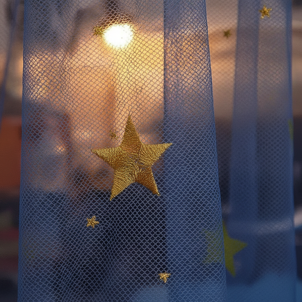 Détail tissu étoiles