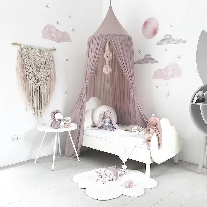 Ciel de lit bébé dôme en gaze | Style nordique & moustiquaire intégrée