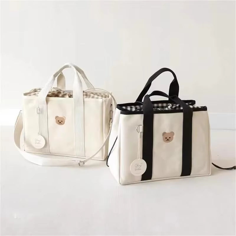 Sac à Langer Style Hobo Compatible Poussette | Motif Ours | 34cm