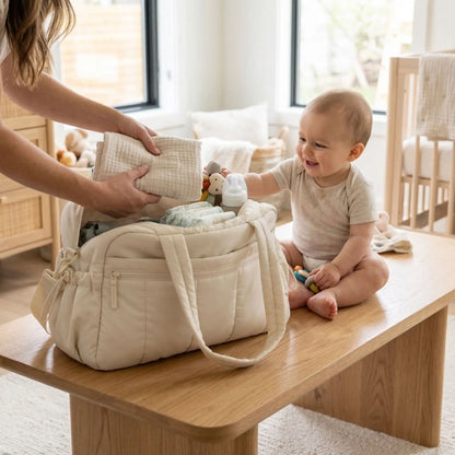 Sac à langer beige| Pratique et Stylé