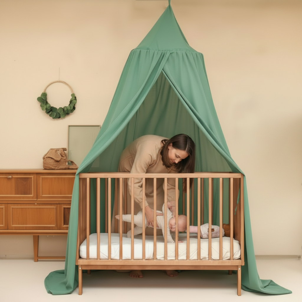 Ciel de Lit Bébé Conique – Vert