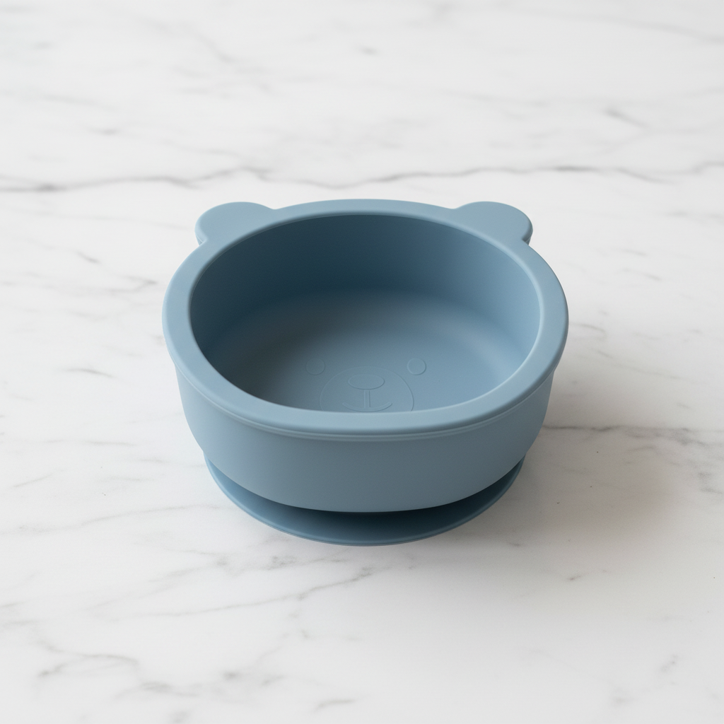 Bol Bébé en Silicone – Forme Ours Mignon | Anti-Dérapant & Sans BPA