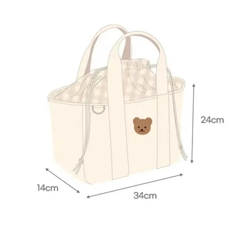 Sac à Langer Style Hobo Compatible Poussette | Motif Ours | 34cm