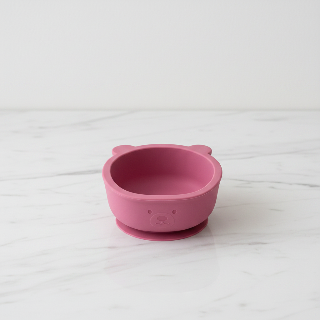 Bol Bébé en Silicone – Forme Ours Mignon | Anti-Dérapant & Sans BPA