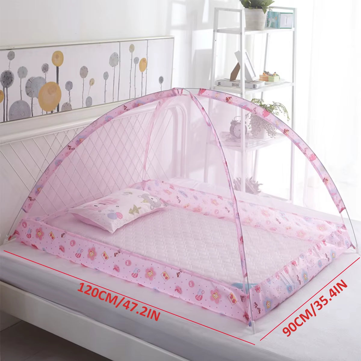 Moustiquaire Pliable Bébé Anti-Piqûres 120x90cm – 4 Couleurs