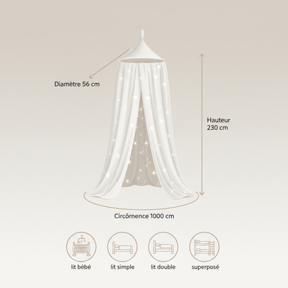 Infographie ciel de lit étoiles blanches
