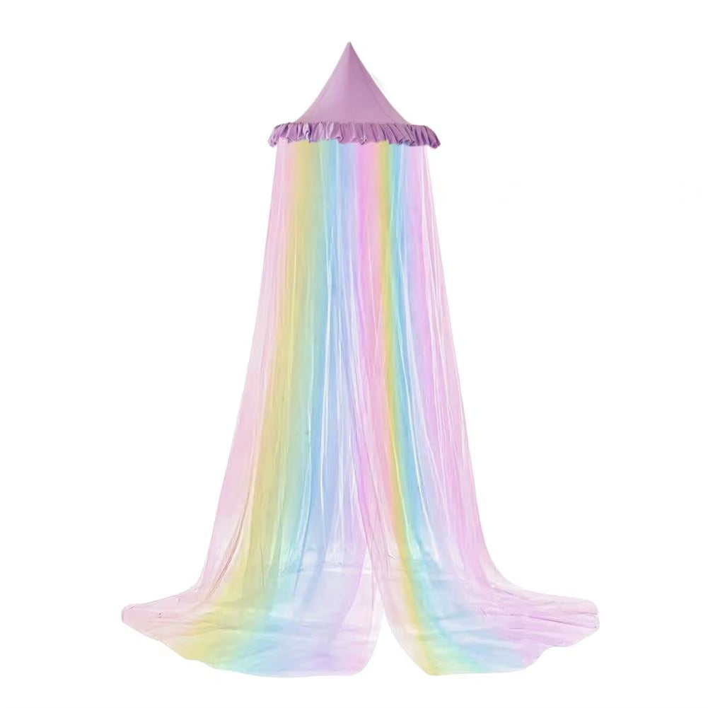 Ciel de lit arc-en-ciel fille | Moustiquaire dôme princesse féerique bébé