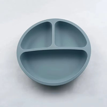 Assiette bébé en silicone avec visage souriant