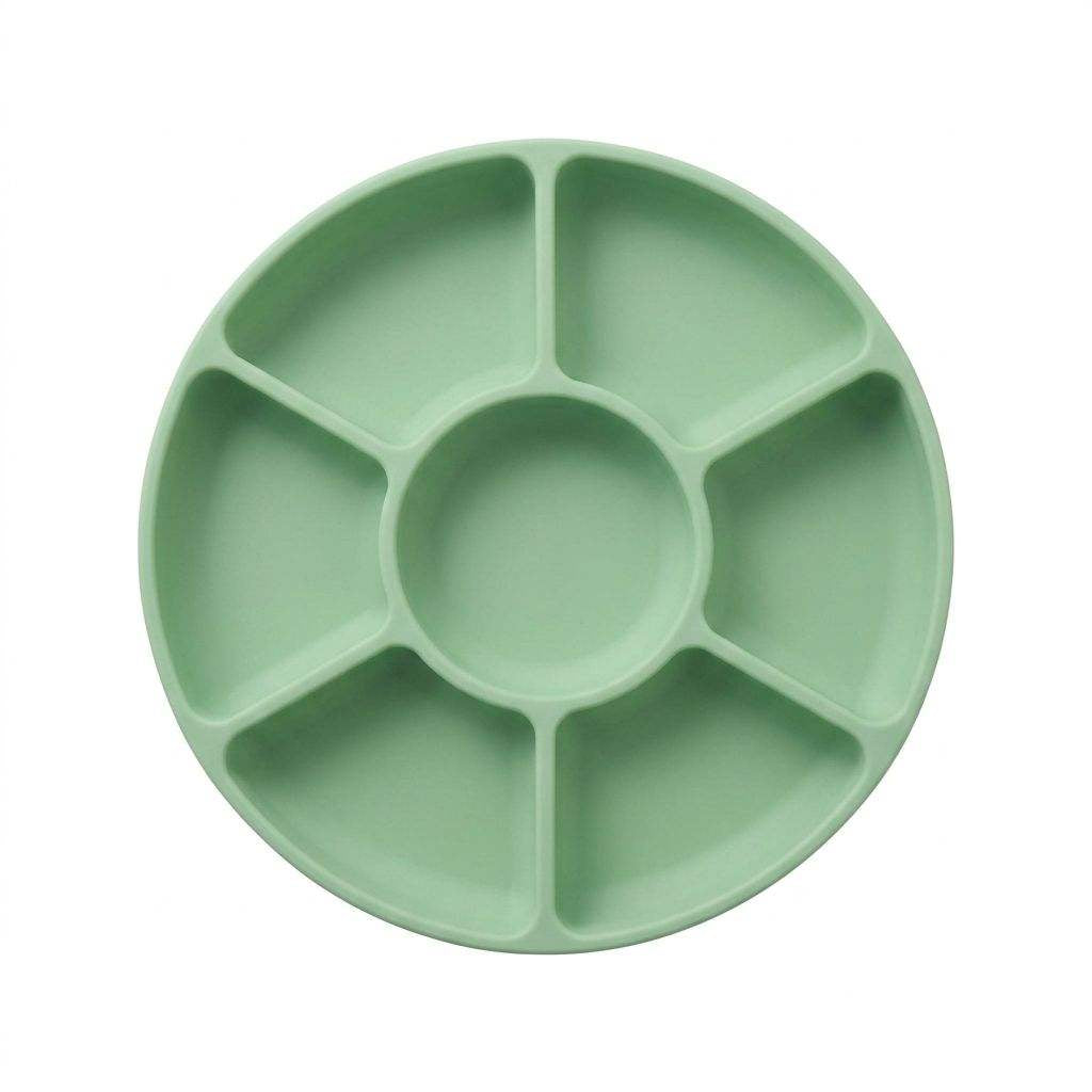 Assiette compartimentée en silicone pour bébé – Antidérapante et sans BPA