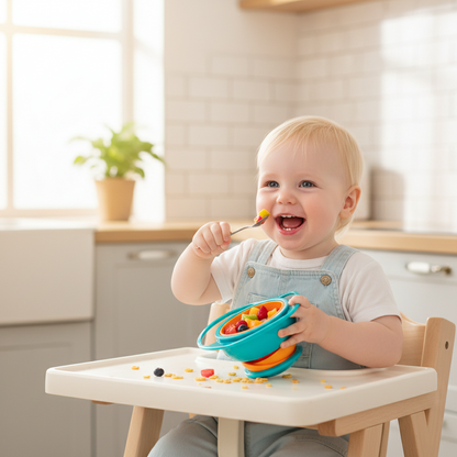 Bol Gyroscopique Anti-Renversement pour Bébé – Rotation 360° Sans BPA