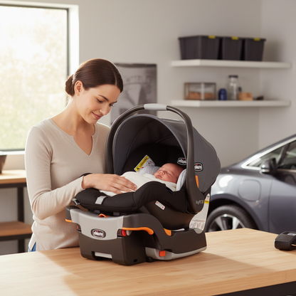 Maman installant bébé