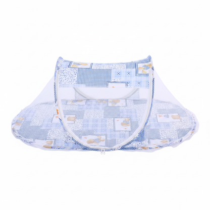 Moustiquaire bébé bleue - fond blanc