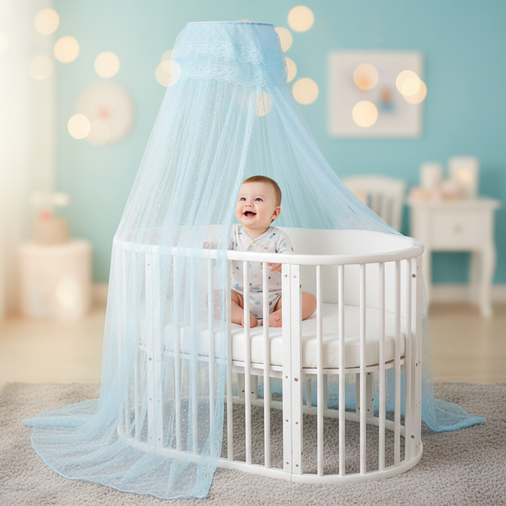 Moustiquaire bébé bleue - lifestyle