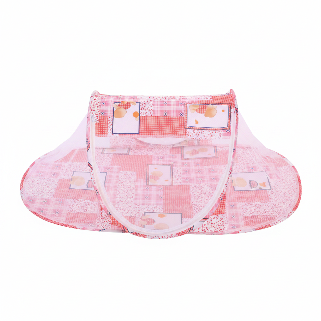 Moustiquaire bébé rose - fond blanc