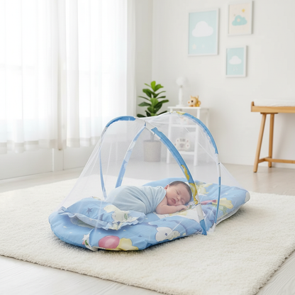 Moustiquaire bleue bébé intérieur lifestyle