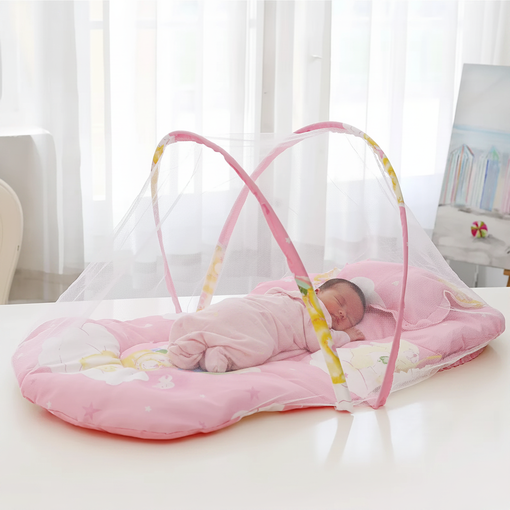 Moustiquaire rose bébé intérieur lifestyle
