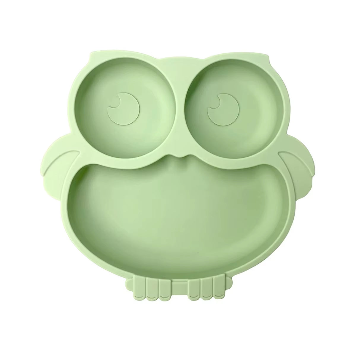 Assiette bébé en silicone avec visage souriant