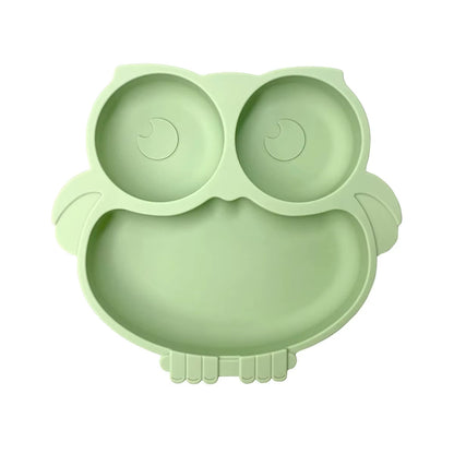 Assiette bébé en silicone avec visage souriant