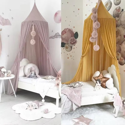 Ciel de lit bébé dôme en gaze | Style nordique & moustiquaire intégrée