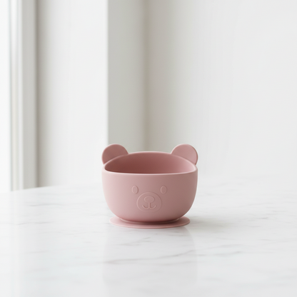 Bol Bébé en Silicone – Forme Ours Mignon | Anti-Dérapant & Sans BPA