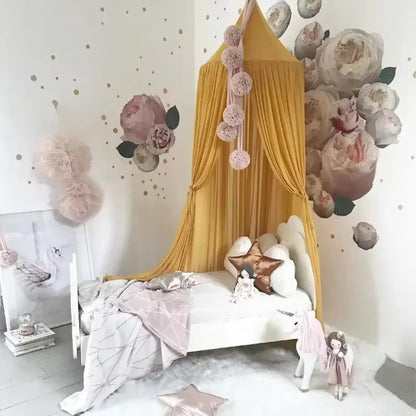 Ciel de lit bébé dôme en gaze | Style nordique & moustiquaire intégrée