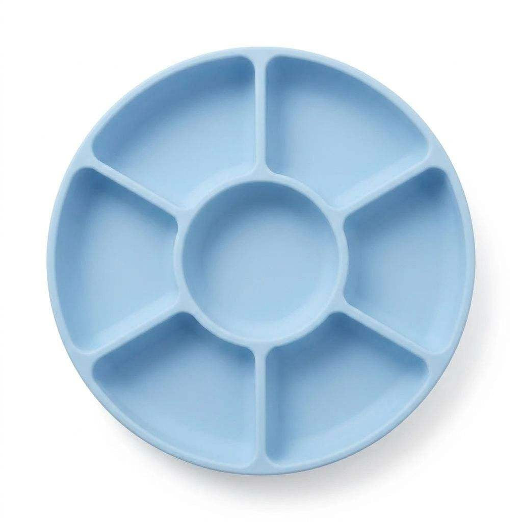 Assiette compartimentée en silicone pour bébé – Antidérapante et sans BPA