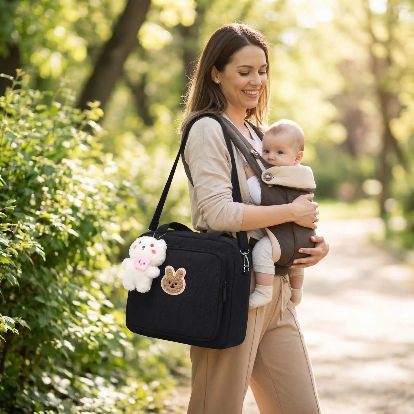 sac a langer gaze de coton  noir