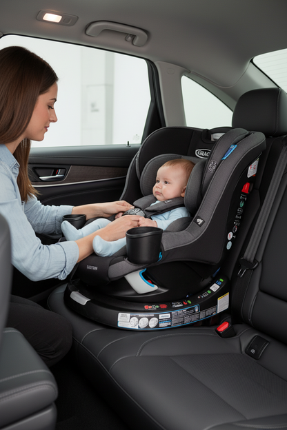 Siège auto pivotant 360° UAS gris – Harnais 5 points dos & face avant | Graco
