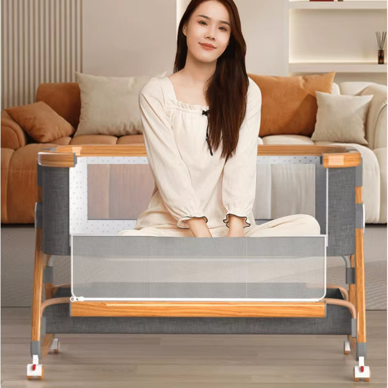 Lit Bébé Multifonctionnel à Roulettes Silencieuses – Joyeuse Planet