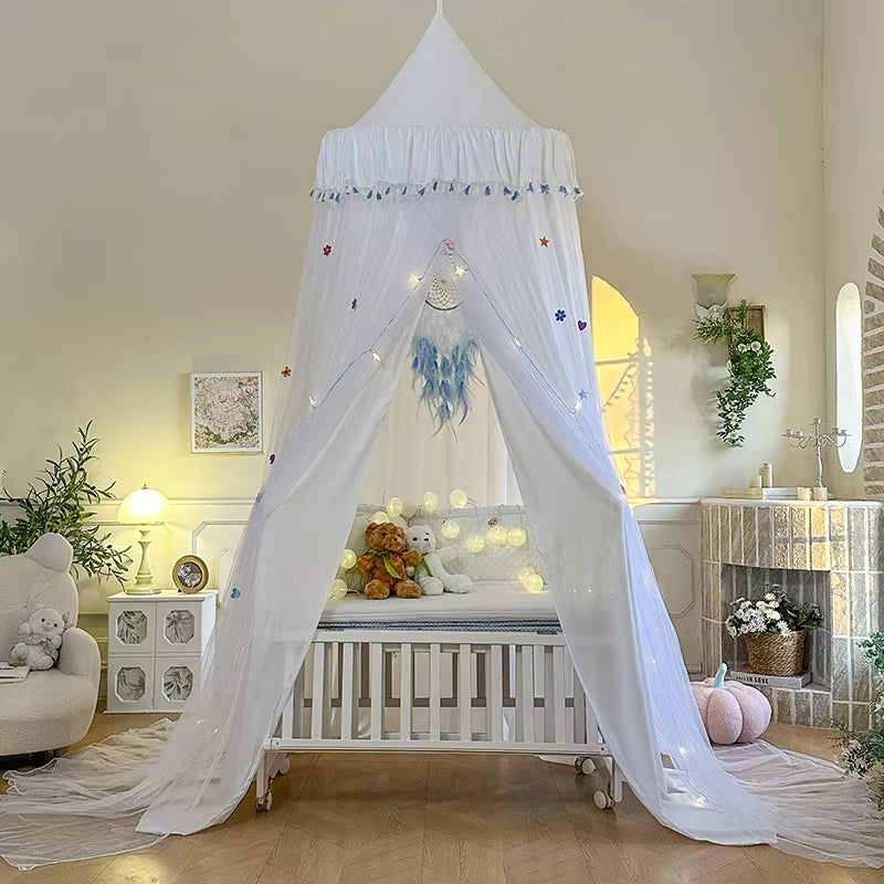 Ciel de lit opaque dôme | Moustiquaire suspendue bébé enfant