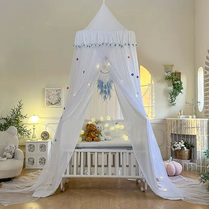 Ciel de lit opaque dôme | Moustiquaire suspendue bébé enfant