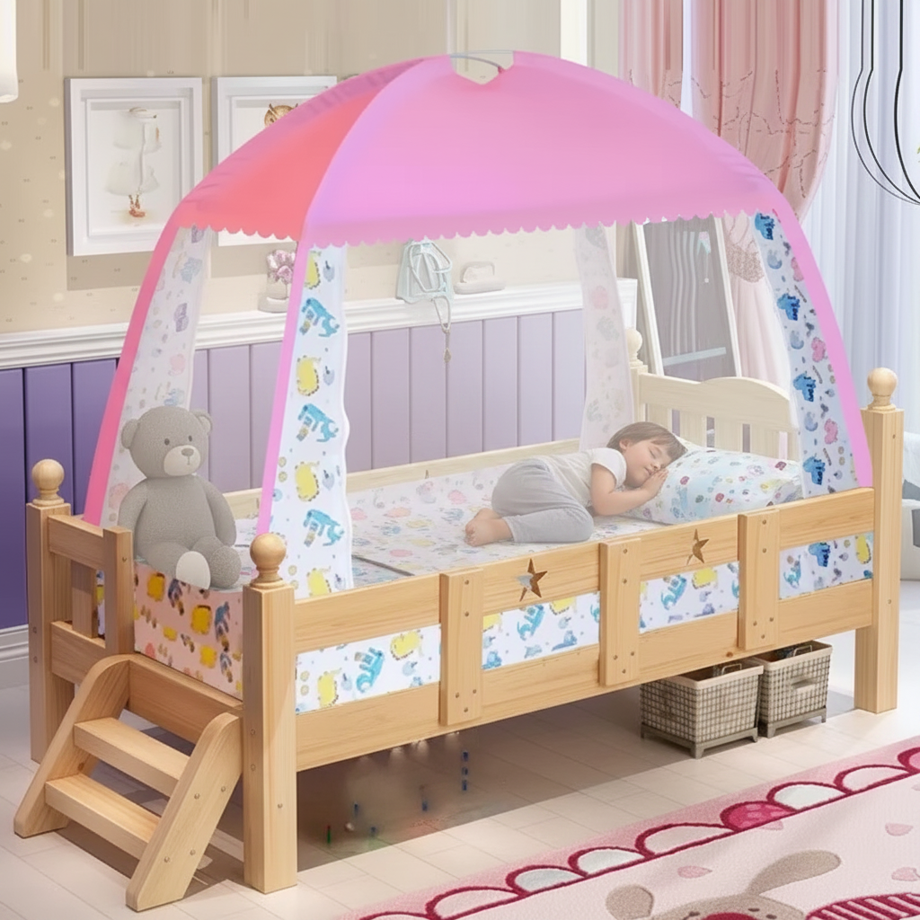 Tente moustiquaire rose lit enfant