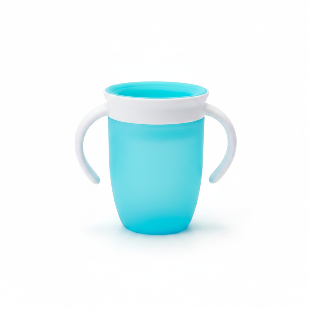 Gobelet Apprentissage Bébé 360° Anti-Fuite – Double Poignée & Couvercle Rabattable