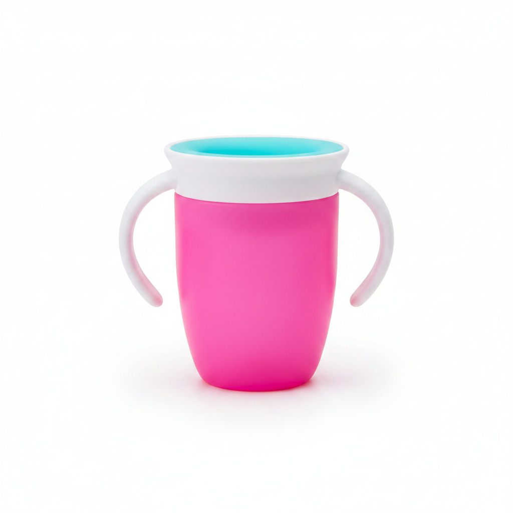 Gobelet Apprentissage Bébé 360° Anti-Fuite – Double Poignée & Couvercle Rabattable