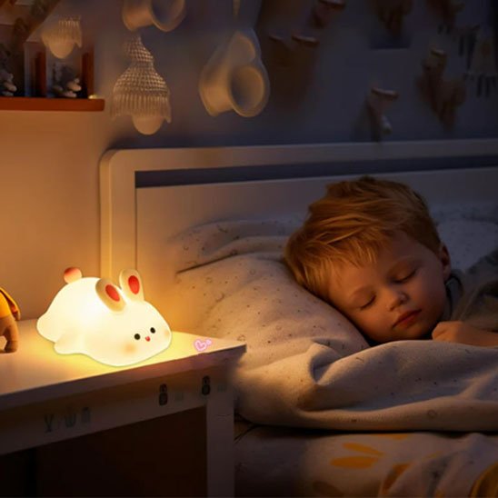 Veilleuse bébé lapin en silicone 