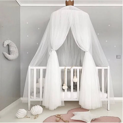 Ciel de lit enfant dôme dentelle | Moustiquaire ronde & tente de jeu bébé