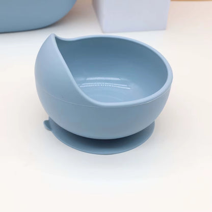 Ensemble Vaisselle Silicone Bébé 7 Pièces – Bavoir, Bol Ventouse, Tasse & Couverts